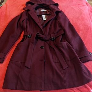 New York & Co Women's Hooded Peacoat